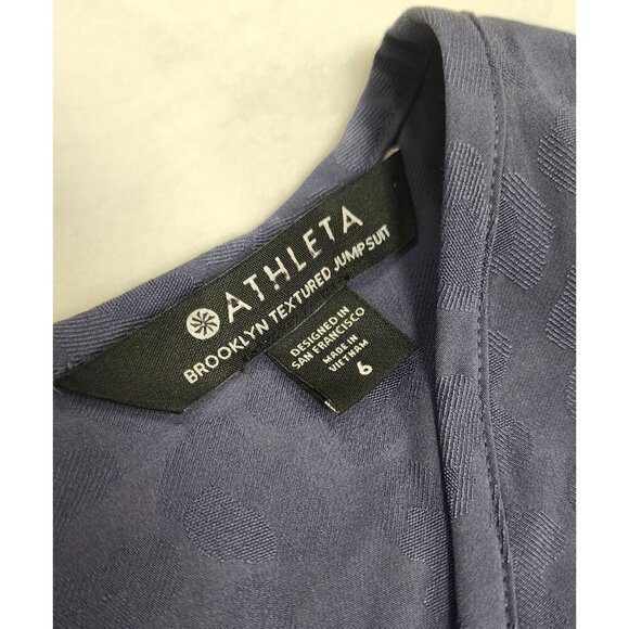 Athleta Brooklyn Textured Jumpsuit Leopard Size 6 Sleeveless Gray Violet - Picture 6 of 8